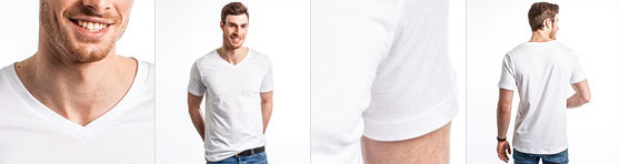 V-Kragen Shirt für Männer - Detailansicht